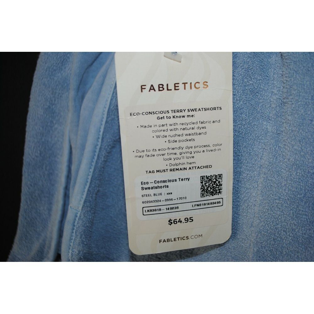 New Fabletics Womens Eco Conscious Terry Sweatshorts Blue Size XXS $65 - Picture 2 of 5